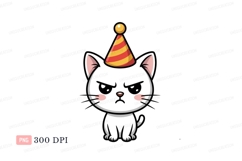 Black cat wearing party hat kitten Product Image 1