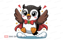 Cute owl flying with red cape image Product Image 1