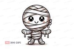 Cute mummy character halloween cartoon Product Image 1