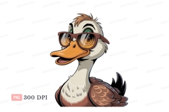 Cool duck wearing sunglasses cartoon bird Product Image 1