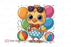 Cute chick wearing sunglasses and overalls bird Product Image 1