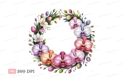 Floral wreath orchid bloom arrangement image Product Image 1