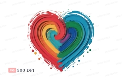 Rainbow heart paint swirl splash Product Image 1