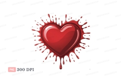 Red heart liquid splash love Product Image 1