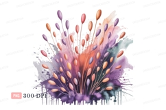 Abstract floral explosion watercolor purple Product Image 1