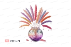 Colorful feather bouquet in glass vase feathers Product Image 1