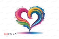 Colorful heart paint splash rainbow Product Image 1