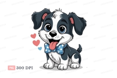 Cute puppy with bow tie and hearts image Product Image 1