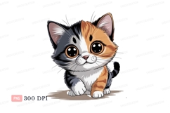Adorable calico kitten with big eyes cute Product Image 1