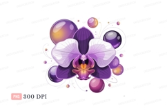 Orchid bloom purple white spheres image Product Image 1