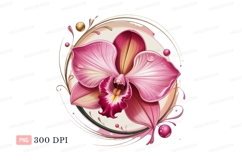 Pink orchid floral design nature botanical Product Image 1