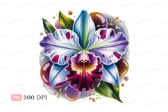 Vibrant orchid with dew drops flower purple Product Image 1