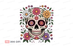 Decorated skull with floral accents flowers decorative Product Image 1