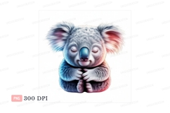 Adorable fluffy koala meditating peacefully animal Product Image 1