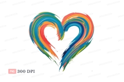 Colorful heart brush strokes paint Product Image 1