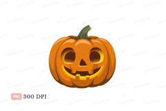 Smiling carved orange pumpkin halloween spooky Product Image 1
