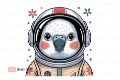 Astronaut bird with pink cheeks space helmet Product Image 1