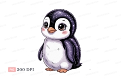 Cute cartoon penguin with sparkly wings animal bird Product Image 1