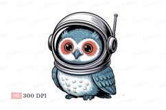 Astronaut owl with big eyes space helmet Product Image 1