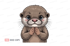 Adorable otter with big blue eyes cute animal Product Image 1
