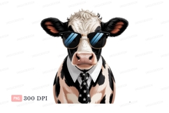 Cool cow wearing suit sunglasses animal Product Image 1