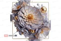 Elegant floral arrangement gold accents flowers white Product Image 1