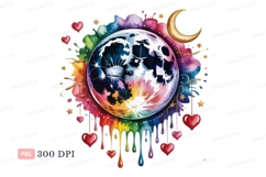 Celestial sphere hearts dripping rainbow moon Product Image 1