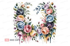 Colorful Floral Arrangement With Dripping Paint flowers Product Image 1