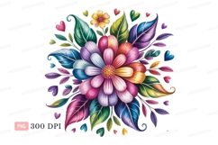 Colorful flower bouquet hearts petals Product Image 1