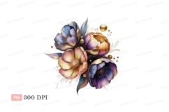 Floral Arrangement With Golden Accents flowers bouquet Product Image 1