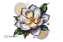 Elegant magnolia bloom with golden accents flower white Product Image 1