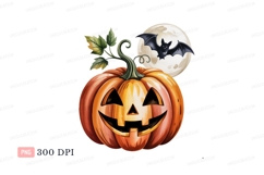 Jackolantern bat moon halloween pumpkin Product Image 1