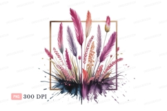 Pink purple orange plume grass bouquet image Product Image 1