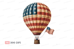 Patriotic hot air balloon with flag american Product Image 1