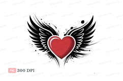 Red heart with wings love symbol Product Image 1