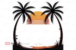 Sunset palms ocean horizon tropical Product Image 1