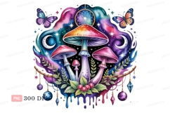 Whimsical mushrooms butterflies dreamcatcher moon stars Product Image 1