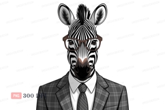Zebra wearing glasses and suit animal Product Image 1