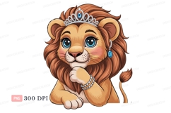 Royal lioness with tiara and jewelry regal crown Product Image 1