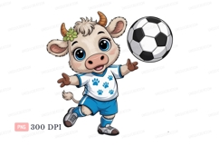Cute cow playing soccer calf ball Product Image 1