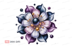 Ornate floral jewel metallic petals Product Image 1
