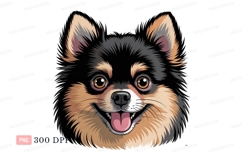 Fluffy dog face happy tongue out canine animal Product Image 1