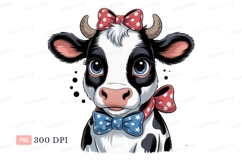 Adorable cow with bows calf animal Product Image 1