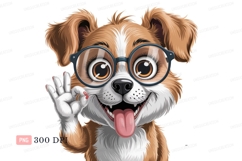 Adorable brown dog wearing glasses canine animal Product Image 1