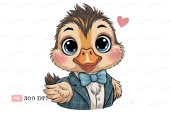 Adorable duckling wearing suit and bow tie bird cute Product Image 1