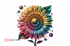 Metallic rainbow sunflower with pearls and bubbles Product Image 1