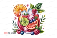 Refreshing fruit drink with ice and berries raspberry Product Image 1