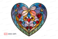Heart shaped stained glass lamp tiffany Product Image 1