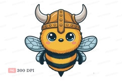 Cute bee warrior insect viking Product Image 1