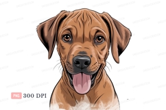 Brown dog portrait happy tongue out canine animal Product Image 1